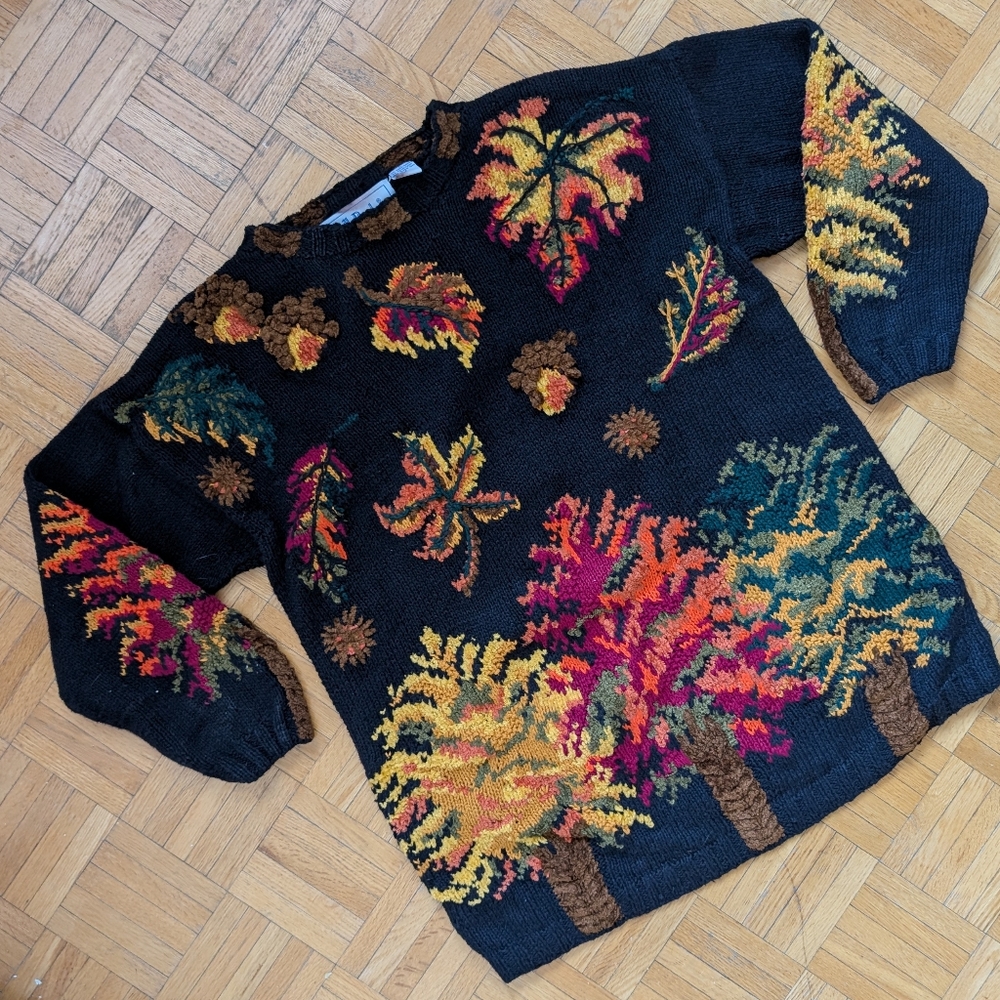 Vintage Autumn Novelty Knit Sweater
